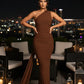 The Bordeaux One-Shoulder Maxi Dress