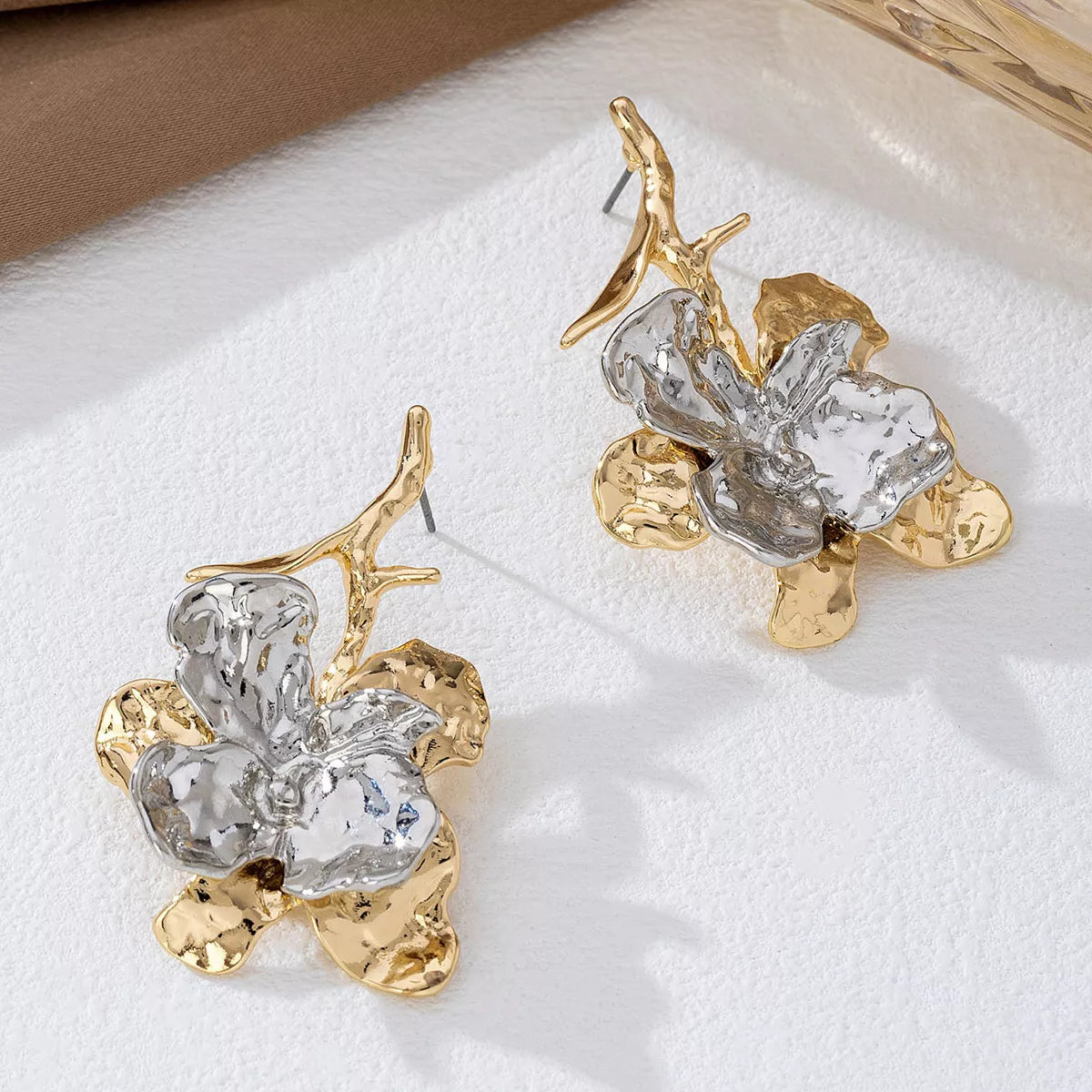 Silver Bloom Drop Earrings