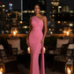 The Bordeaux One-Shoulder Maxi Dress