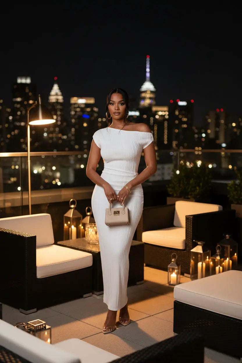 The Icon One-Shoulder Maxi Dress