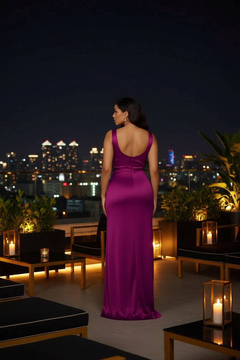 The Grand Entrance Satin Maxi Dress
