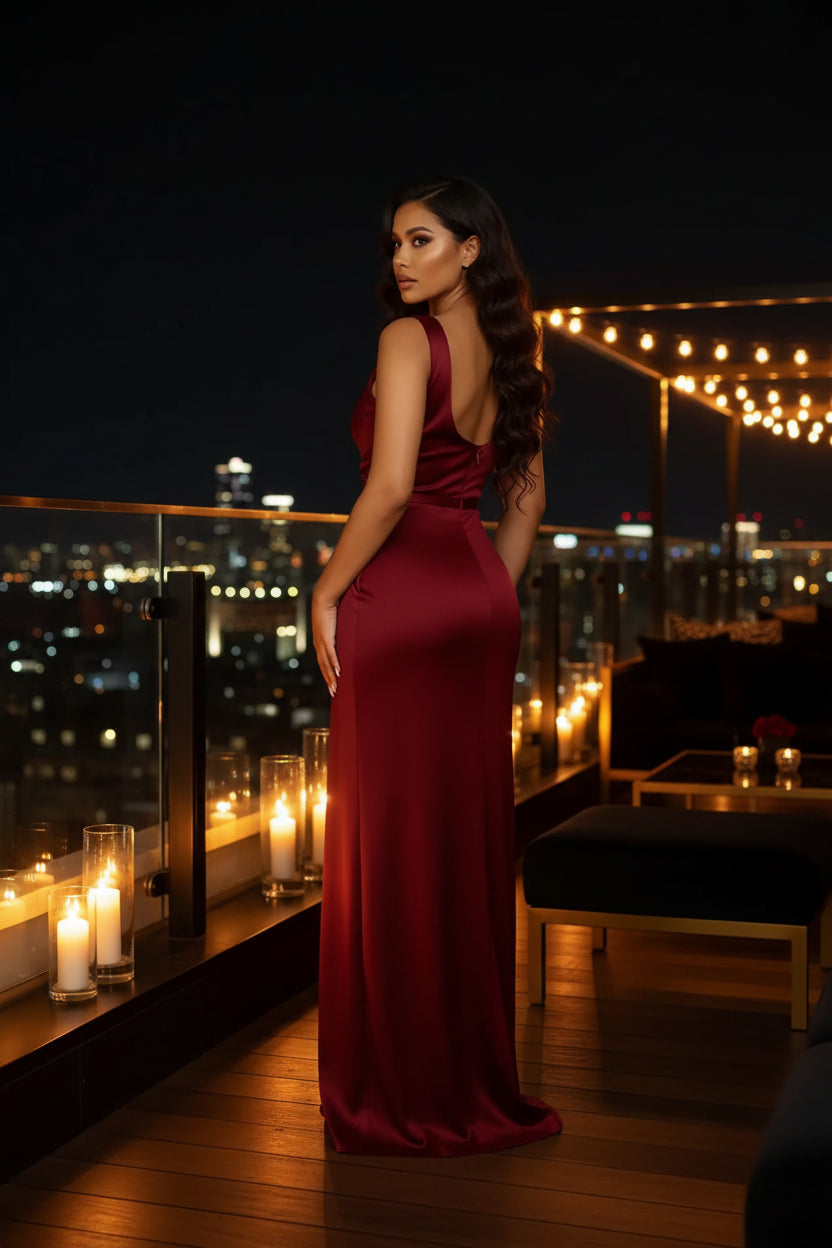 The Grand Entrance Satin Maxi Dress