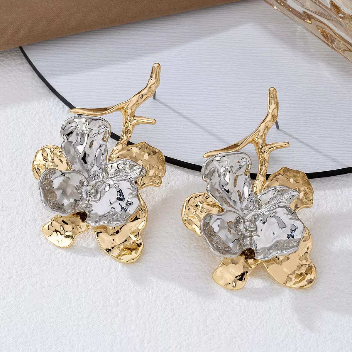Silver Bloom Drop Earrings