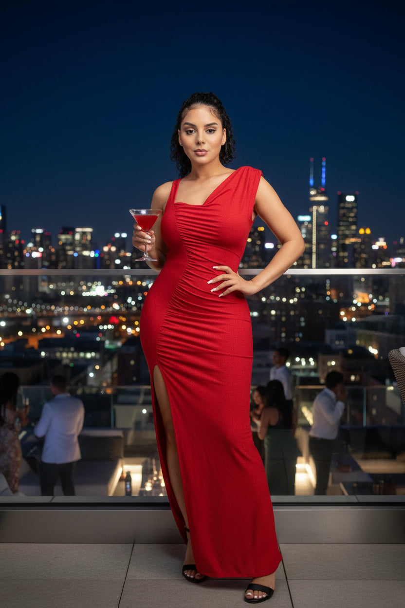 The Red Carpet Slit Maxi Dress