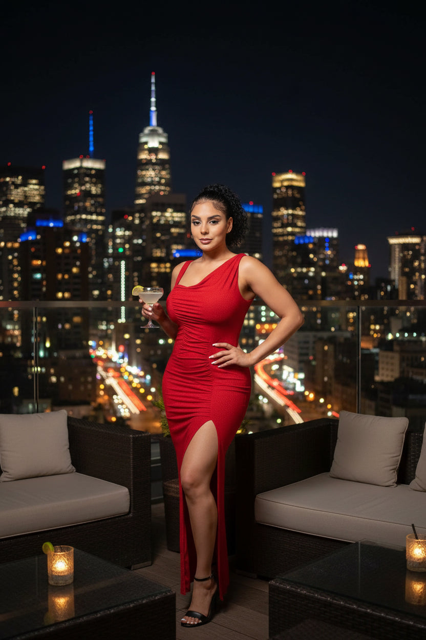 The Red Carpet Slit Maxi Dress