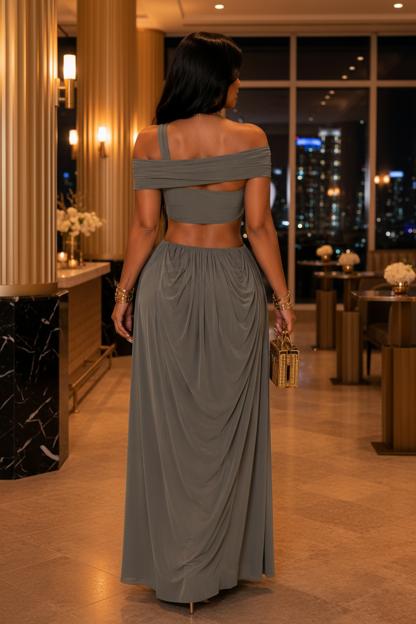 Zafira Draped Cutout Maxi Dress