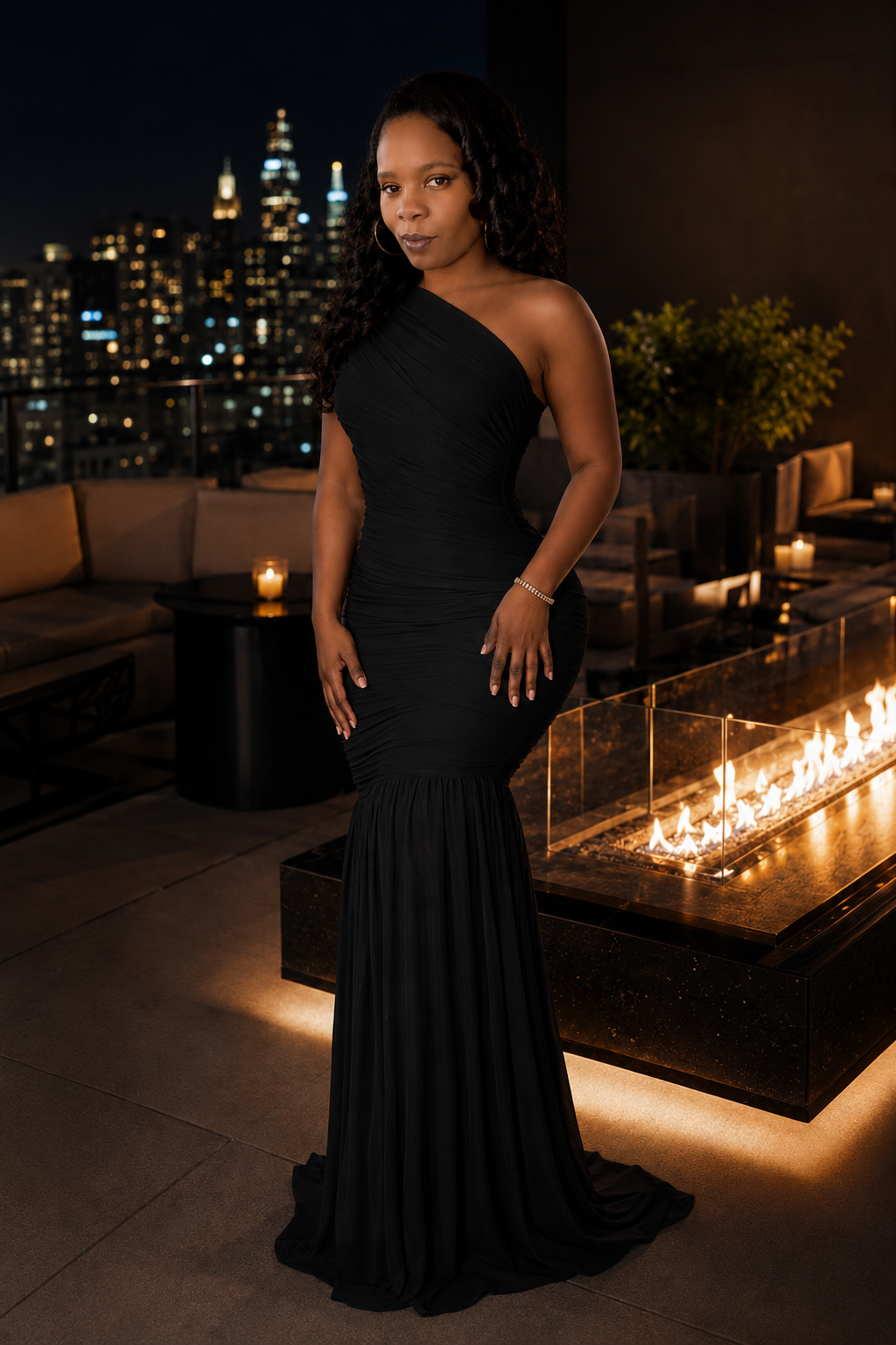The Afterglow One-Shoulder Ruched Maxi Dress