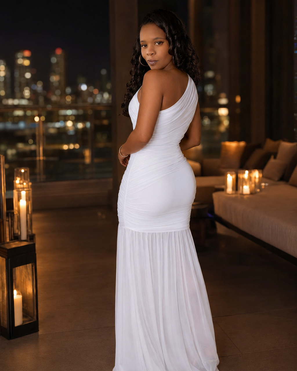 The Afterglow One-Shoulder Ruched Maxi Dress