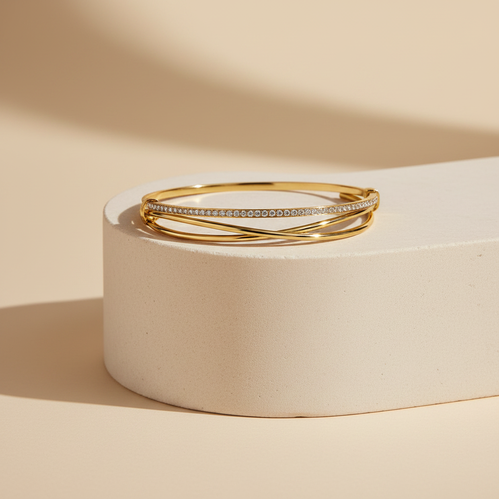 The Double Take Crossover Zircon Bracelet