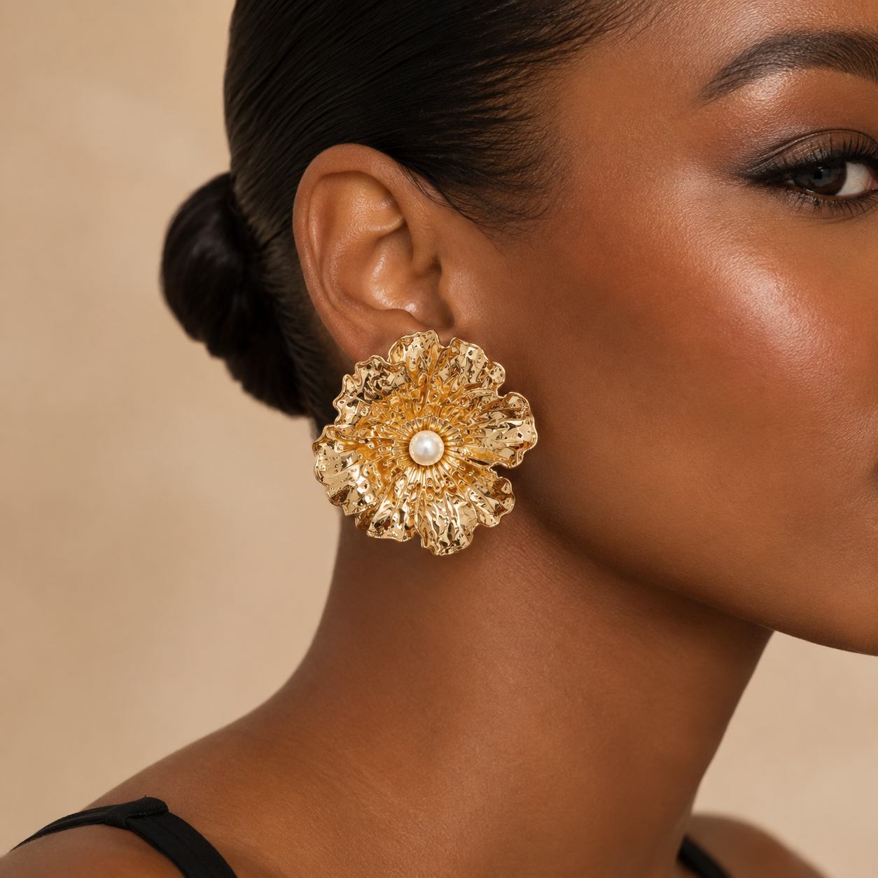 Golden Muse Pearl Bloom Earrings
