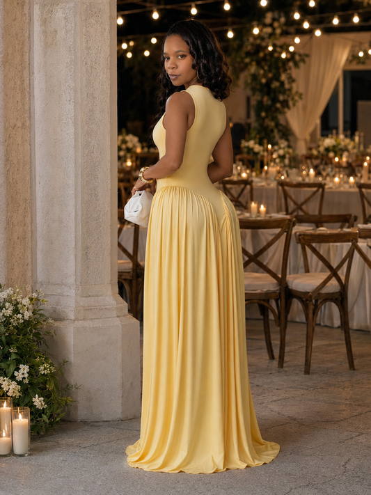 The Grand Arrival Drop-Waist Maxi Dress