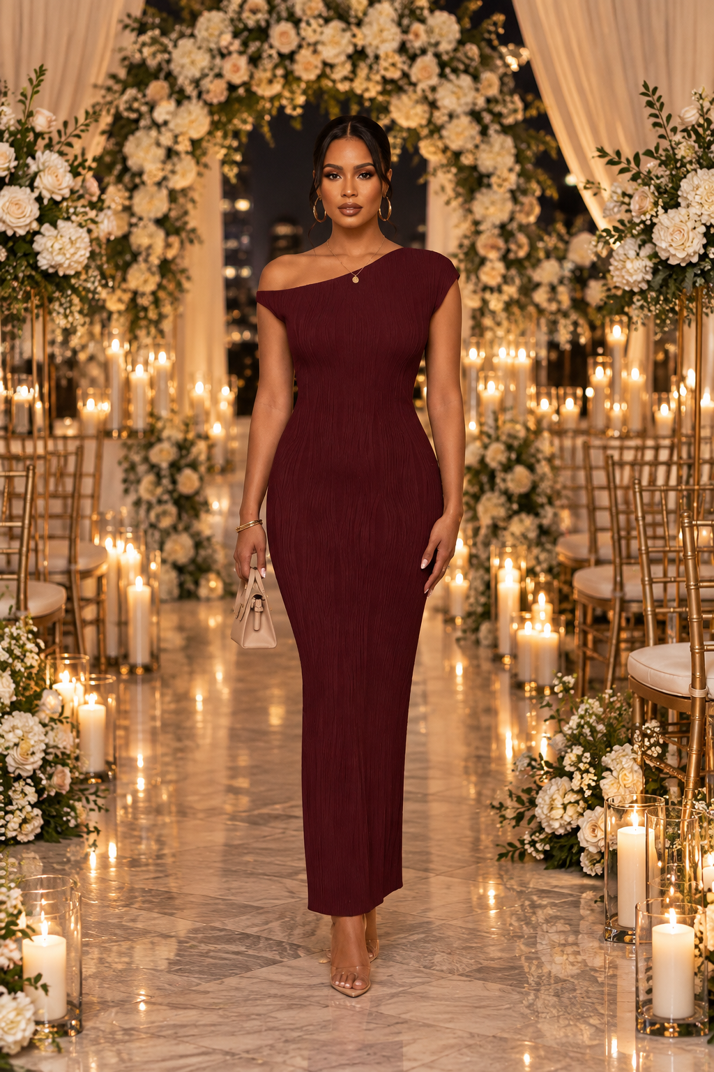 The Icon One-Shoulder Maxi Dress