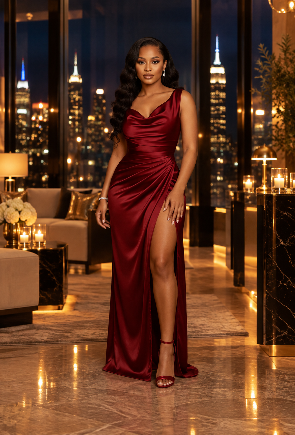 The Grand Entrance Satin Maxi Dress
