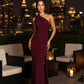 The Bordeaux One-Shoulder Maxi Dress - After Nine