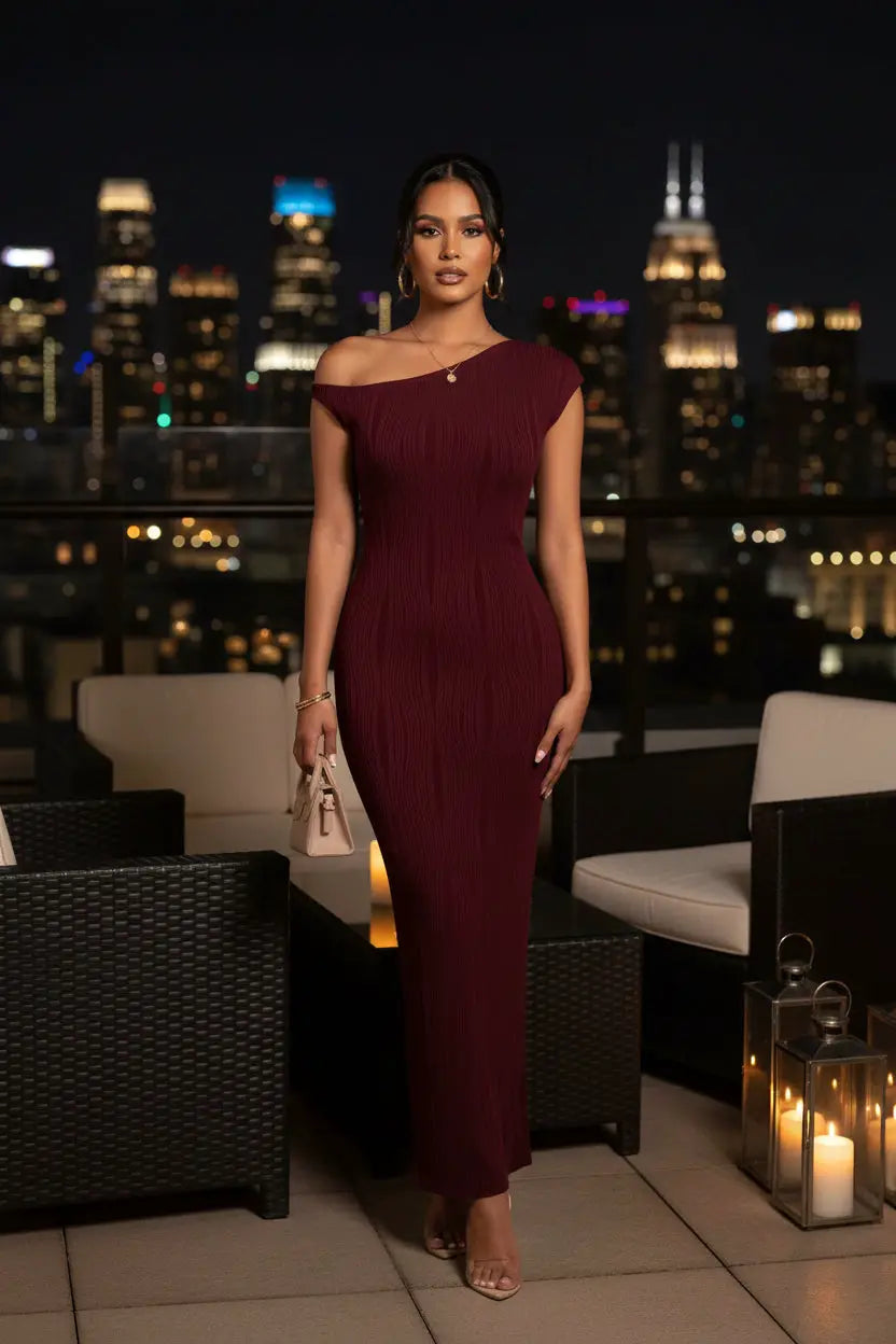 The Icon One-Shoulder Maxi Dress