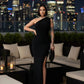 The Midnight Curve One-Shoulder Maxi Dress - After Nine